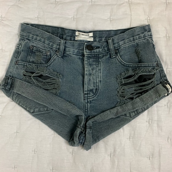 One Teaspoon Pants - One Teaspoon Bandits Short in Fox Black